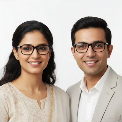 iDom Eyeglasses Full Rim Rectangle Clip on For Men & Women SS6024