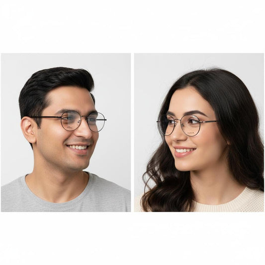 iDom Eyeglasses Full Rim Round Clip on For Men & Women 190971