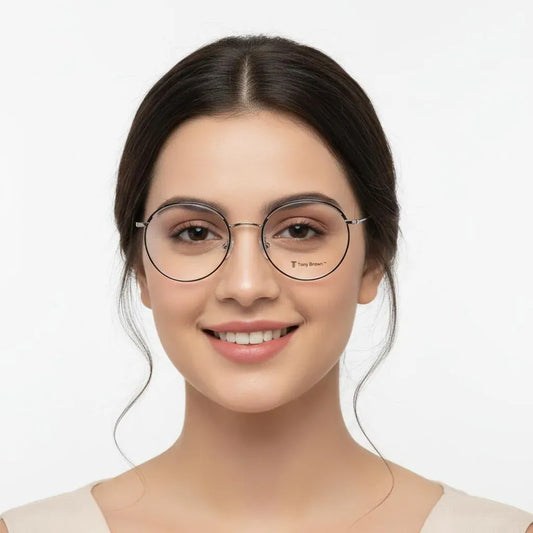 iDom Eyeglasses Full Rim Round Shape Eyewear For Women TB13118
