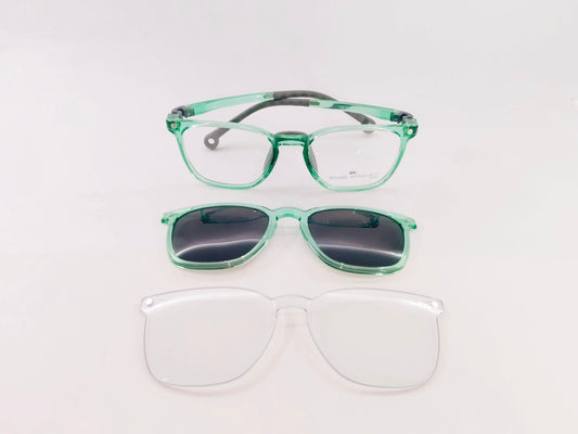 iDom Eyeglasses Full Rim Square Clip On For Kids 188907