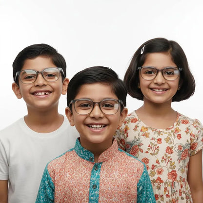 iDom Eyeglasses Full Rim Square Clip On For Kids 217493
