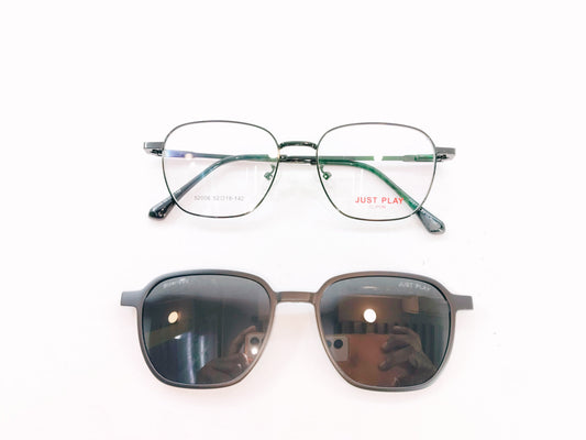 iDom Eyeglasses Full Rim Square Clip on For Men 111574
