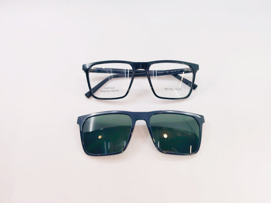 iDom Eyeglasses Full Rim Square Clip on For Men 194066