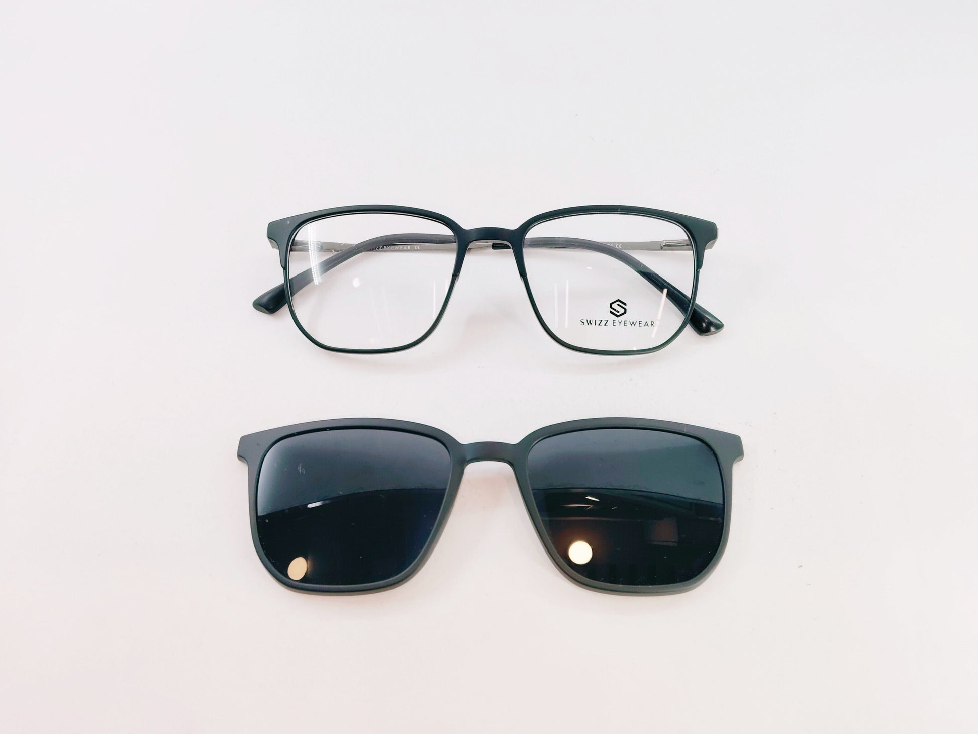 iDom Eyeglasses Full Rim Square Clip on For Men 310458