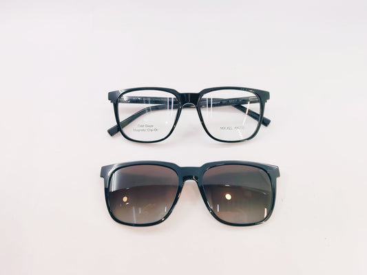 iDom Eyeglasses Full Rim Square Clip on For Men 593218
