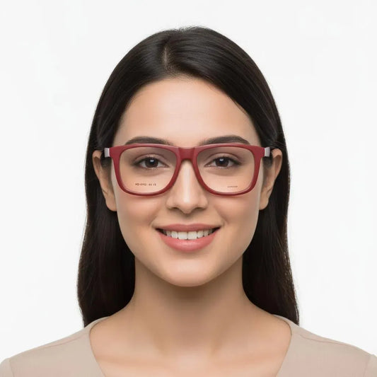 iDom Eyeglasses Full Rim Square Red Specs For Women 305494