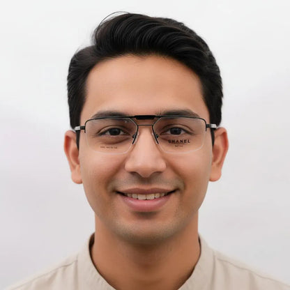 iDom Eyeglasses Half Frame Rectangle Specs For Men 304491