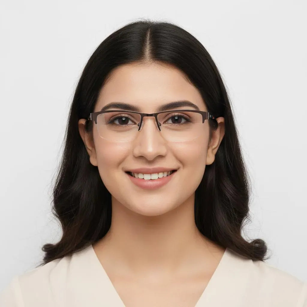 iDom Eyeglasses Half Frame Rectangle Specs For Women 648251