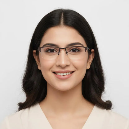 iDom Eyeglasses Half Frame Rectangle Specs For Women 648251