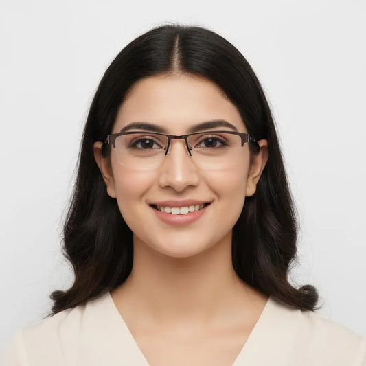 iDom Eyeglasses Half Frame Rectangle Specs For Women 648251