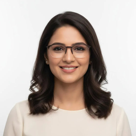 iDom Eyeglasses Half Frame Square Specs For Women 183877