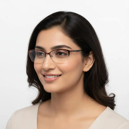 iDom Eyeglasses Half Rim Cat-Eye Specs For Women 243602