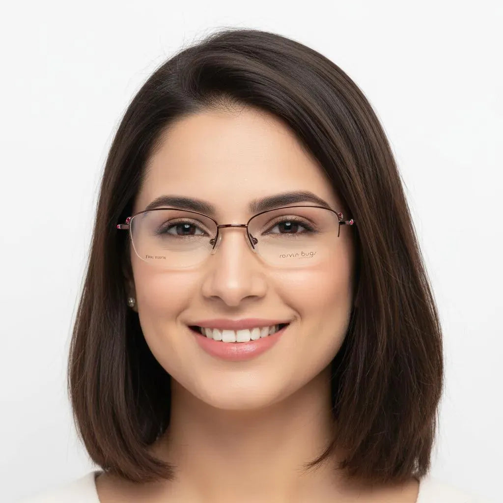 iDom Eyeglasses Half Rim Oval Specs For Women 194974