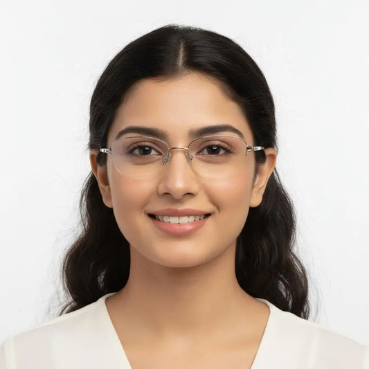 iDom Eyeglasses Half Rim Oval Specs For Women 247750