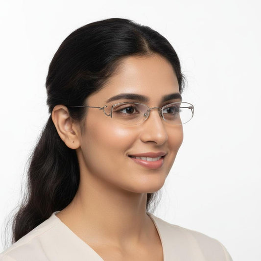 iDom Eyeglasses Half Rim Oval Specs For Women 305846