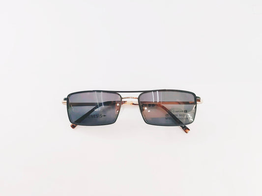 iDom Eyeglasses Half Rim Rectangle Clip on For Men 87D7005