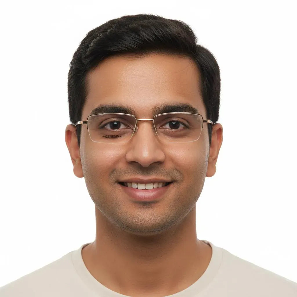 iDom Eyeglasses Half Rim Rectangle Clip on For Men 99887