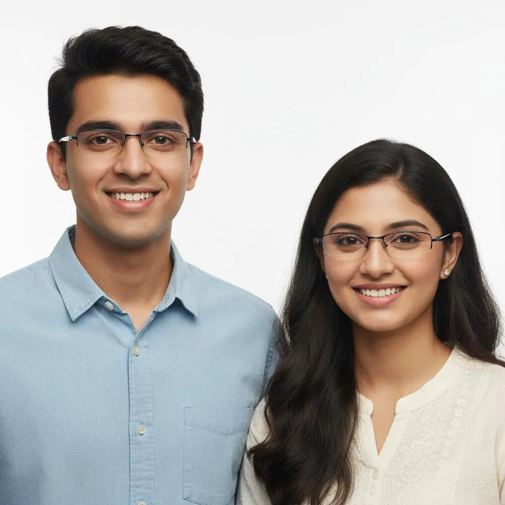 iDom Eyeglasses Half Rim Rectangle For Men & Women 336371