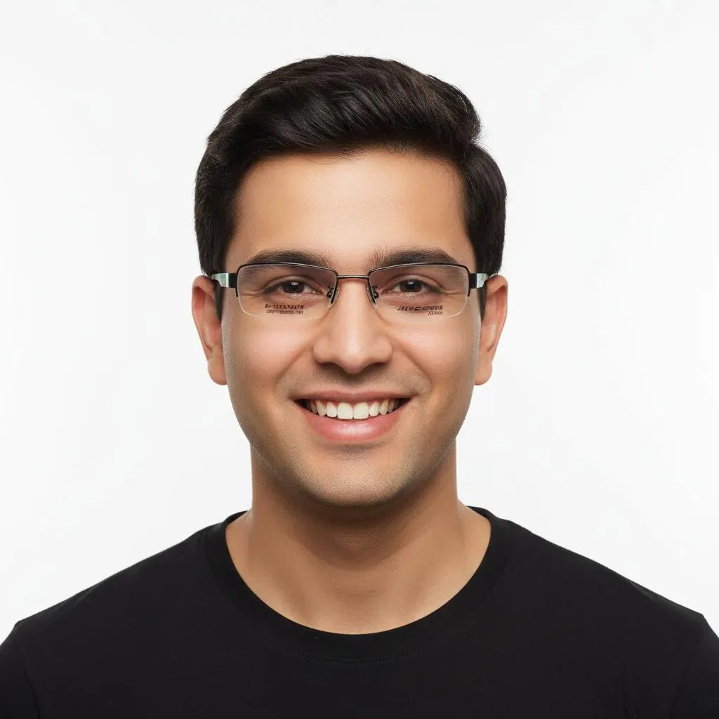 iDom Eyeglasses Half Rim Rectangle Shape for Men 220320