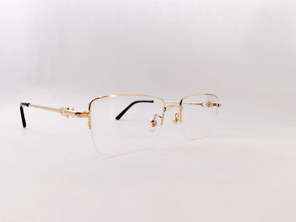 iDom Eyeglasses Half Rim Rectangle Shape for Men 221235
