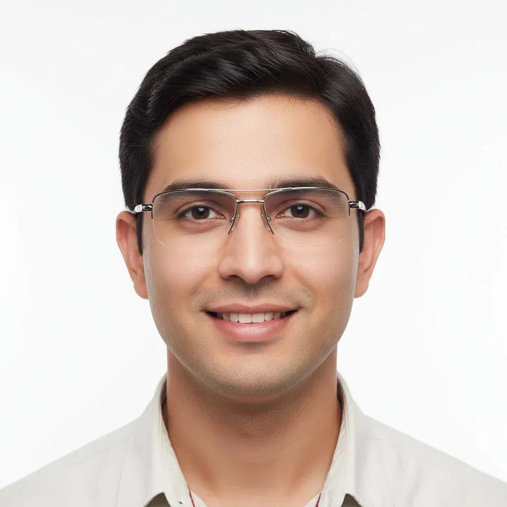 iDom Eyeglasses Half Rim Rectangle Shape for Men 328334