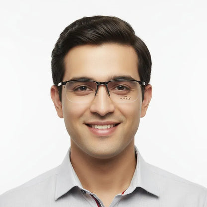 iDom Eyeglasses Half Rim Rectangle Shape for Men 921902