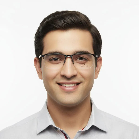 iDom Eyeglasses Half Rim Rectangle Shape for Men 921902