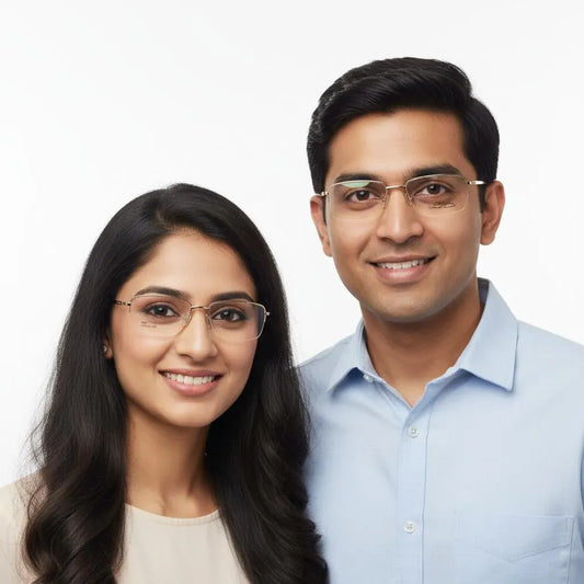 iDom Eyeglasses Half Rim Rectangle Shape for Men & Women 211376