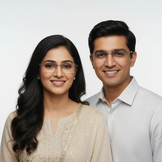 iDom Eyeglasses Half Rim Rectangle Shape For Men & Women 673032