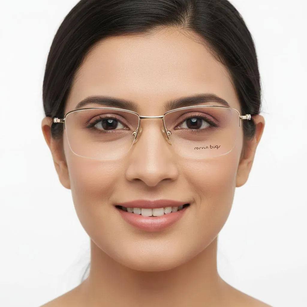 iDom Eyeglasses Half Rim Rectangle Shape for Women 214894