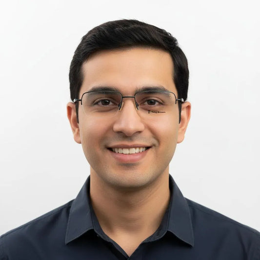 iDom Eyeglasses Half Rim Rectangle Specs For Men 294532