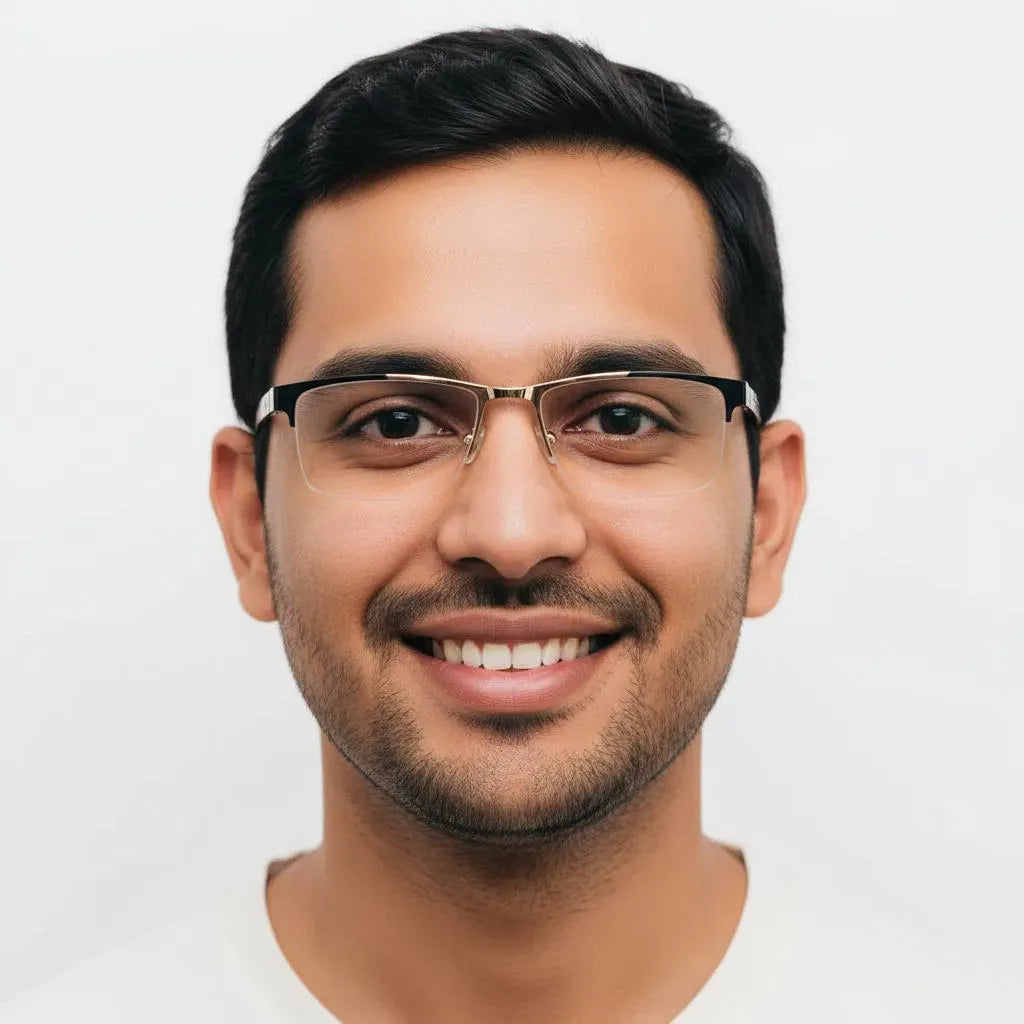 iDom Eyeglasses Half Rim Rectangle Specs For Men 305344