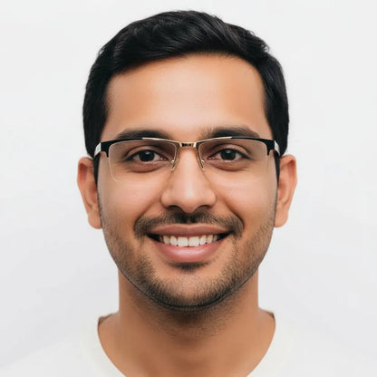 iDom Eyeglasses Half Rim Rectangle Specs For Men 305344