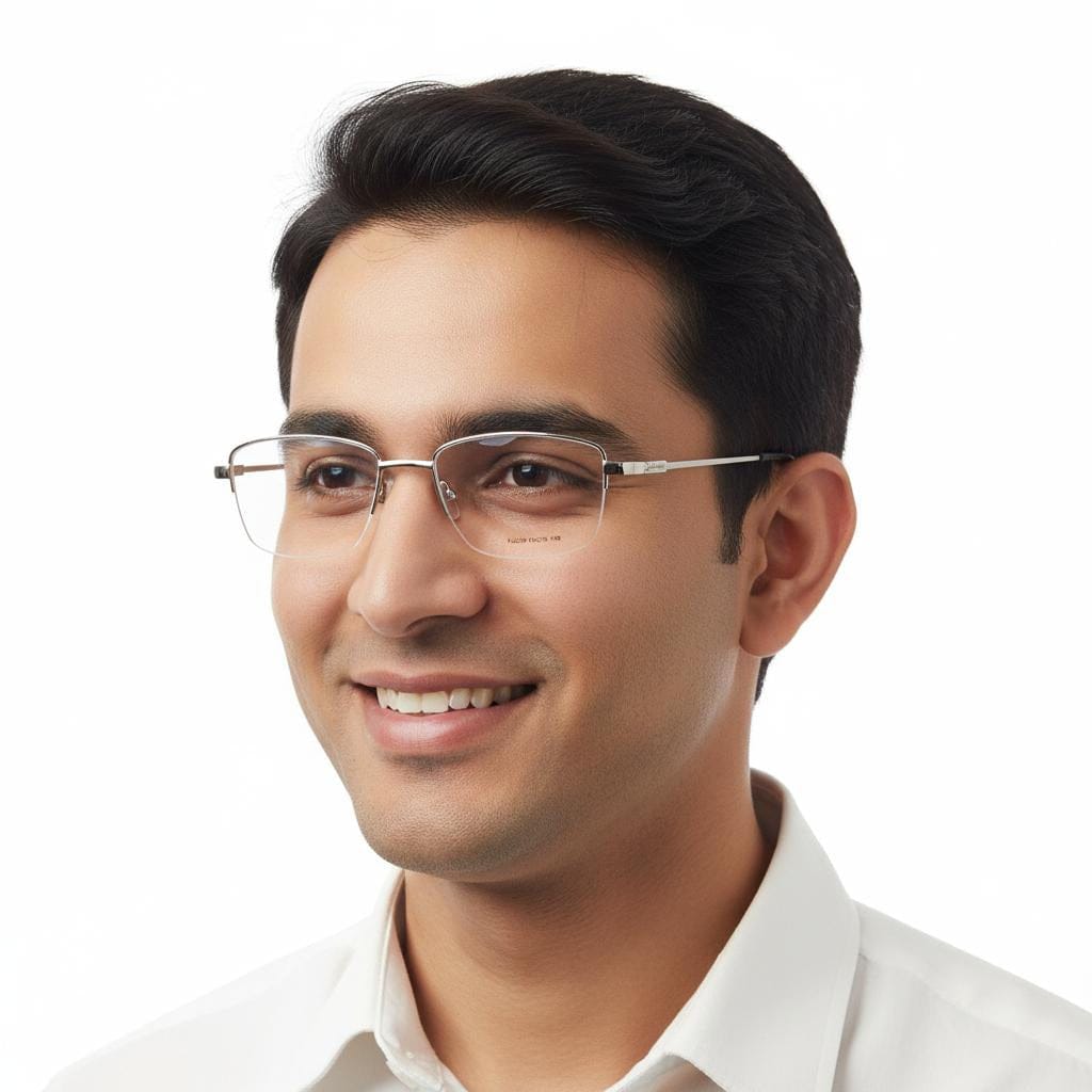 iDom Eyeglasses Half Rim Rectangle Specs for Men 365421