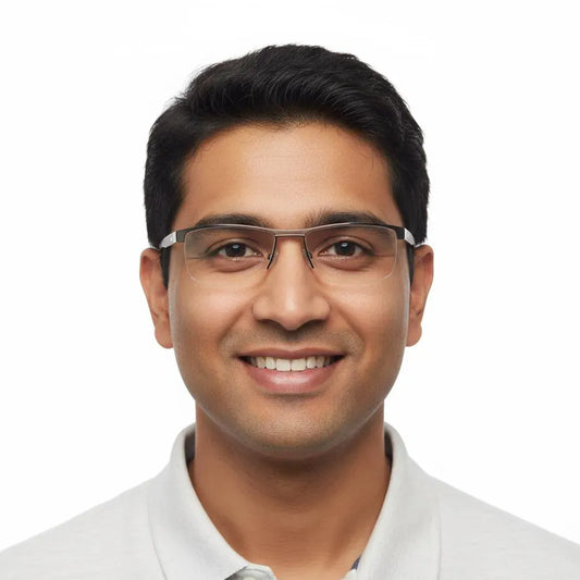 iDom Eyeglasses Half Rim Rectangle Specs For Men 370326