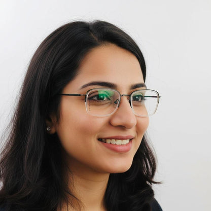 iDom Eyeglasses Half Rim Rectangle Specs For Women 292592