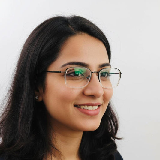 iDom Eyeglasses Half Rim Rectangle Specs For Women 292592