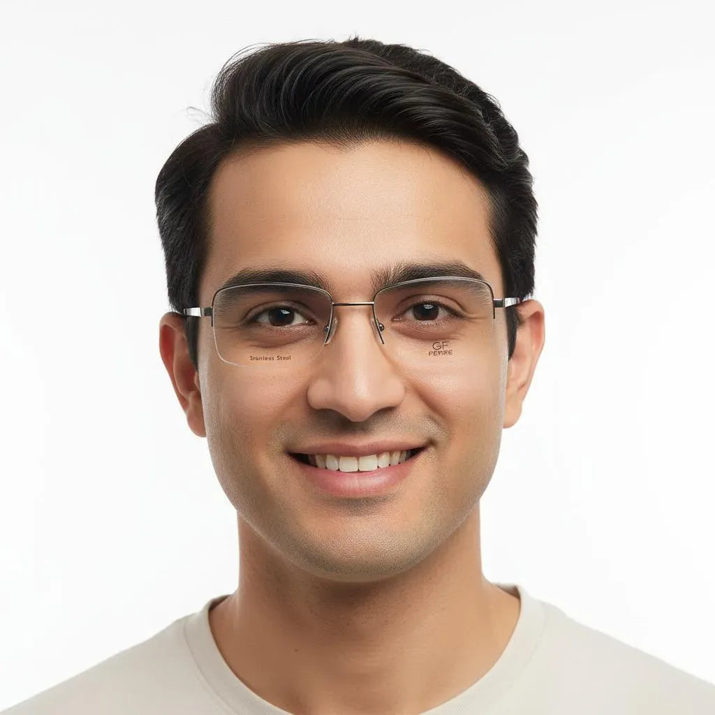 iDom Eyeglasses Half Rim Square Shape for Men 147928