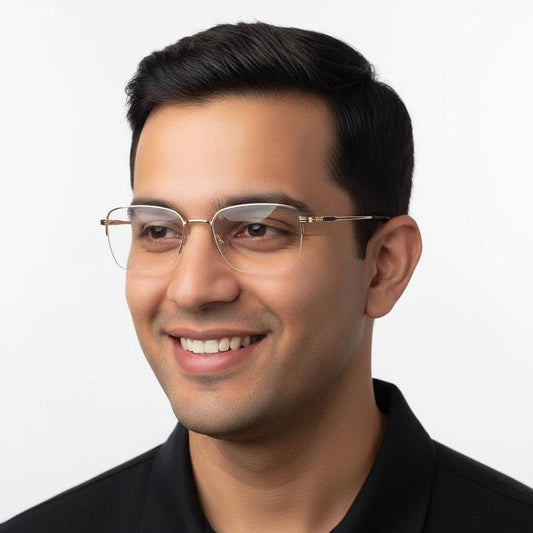 iDom Eyeglasses Half Rim Square Specs for Men 164172