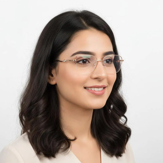 iDom Eyeglasses Half Rim Square Specs for Women 82958W