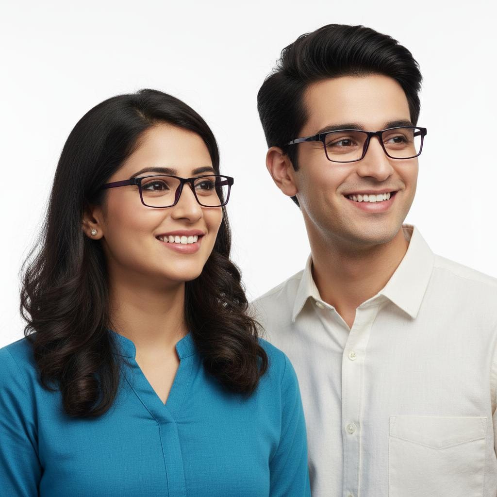 iDom Eyeglasses Purple Full Frame Rectangle Specs For Men & Women 110705