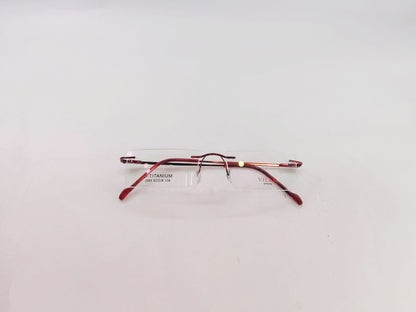 iDom Eyeglasses Red Rimless Rectangle Specs For Men 131612