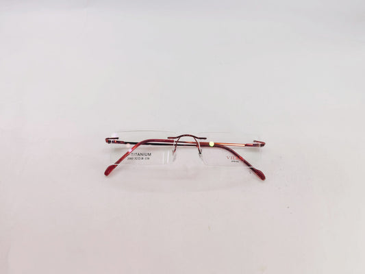 iDom Eyeglasses Red Rimless Rectangle Specs For Men 131612