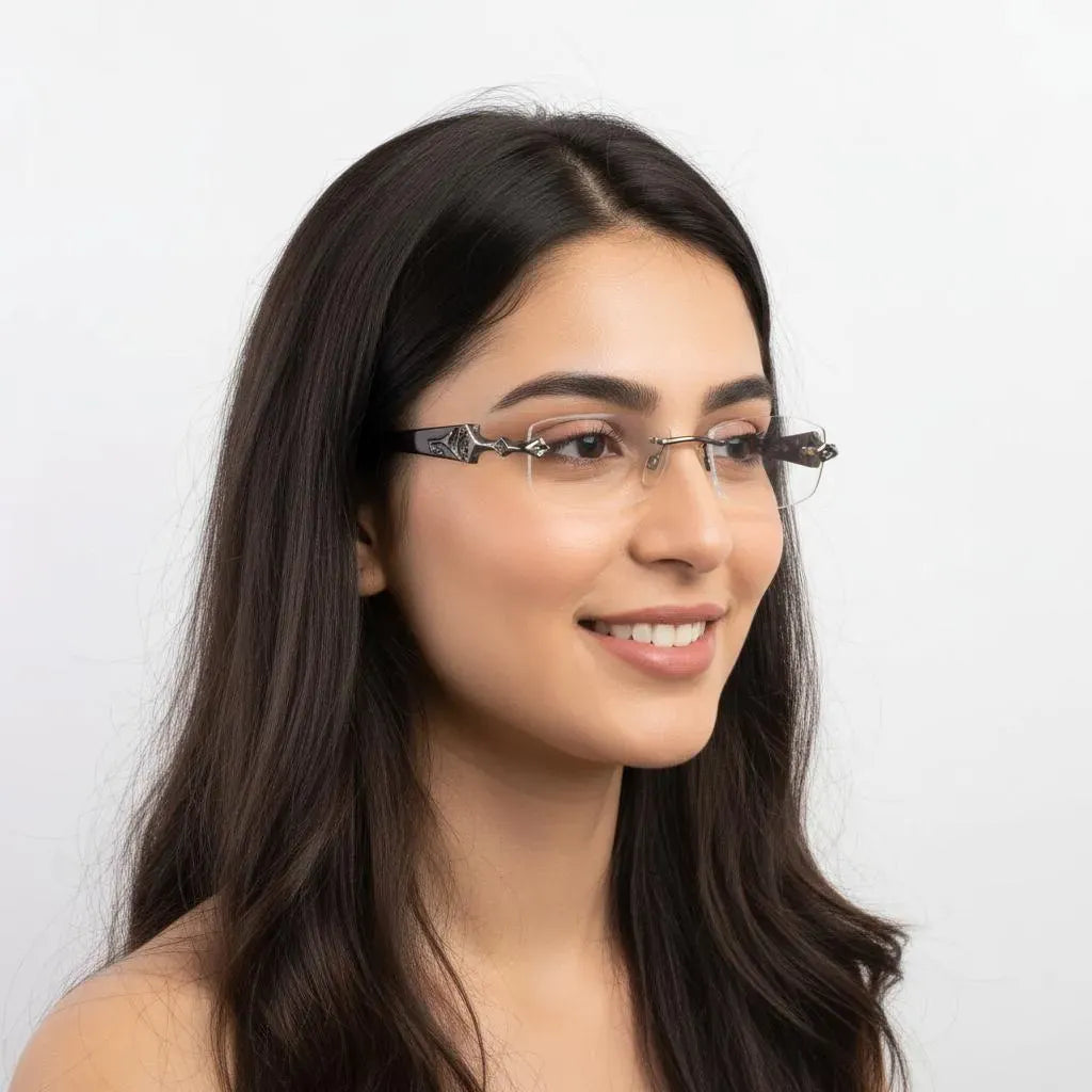 iDom Eyeglasses Rimless Butterfly Shape For Women 131107
