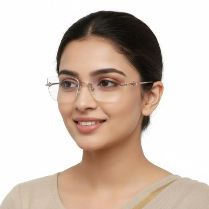 iDom Eyeglasses Rimless Butterfly Shape For Women 152536