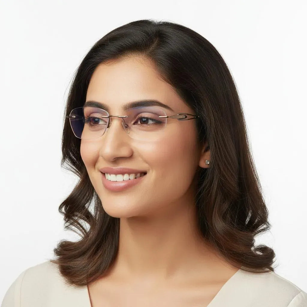 iDom Eyeglasses Rimless Butterfly Shape For Women 403487