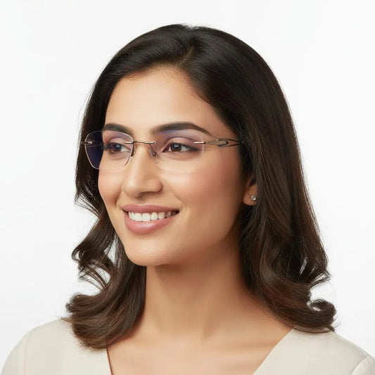 iDom Eyeglasses Rimless Butterfly Shape For Women 403487