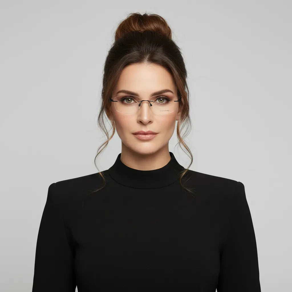 iDom Eyeglasses Rimless Cat-Eye Specs For Women 187463