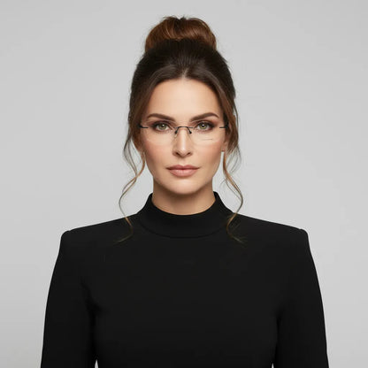 iDom Eyeglasses Rimless Cat-Eye Specs For Women 187463