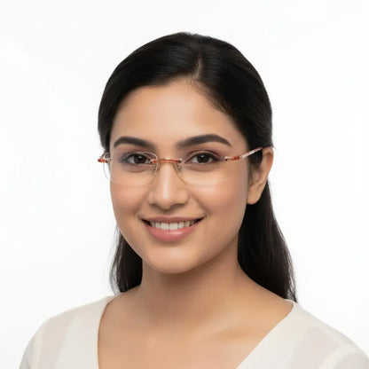 iDom Eyeglasses Rimless Cat-Eye Specs For Women 214901